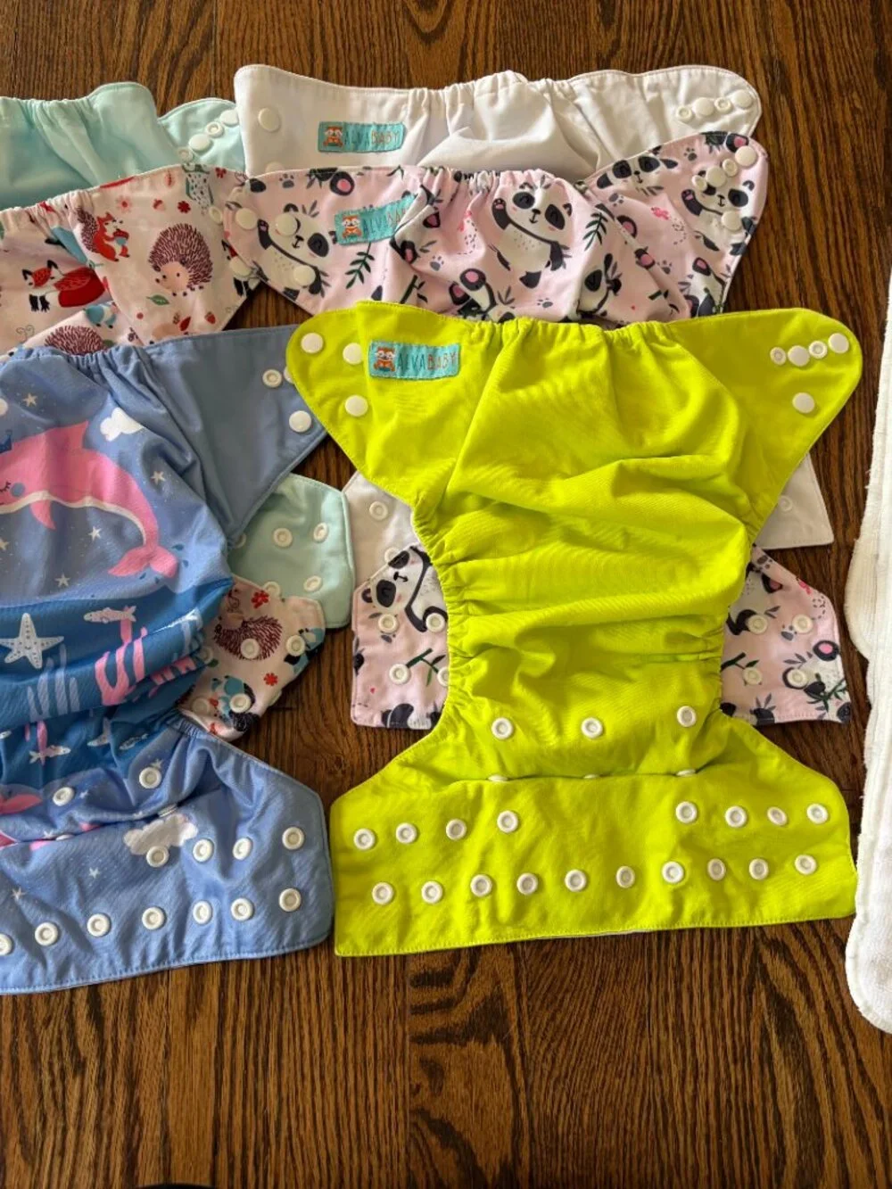 Alvababy Cloth Diaper Set Lot 6 Diaper‎ Covers 6 Cloth Inserts Colorful Baby